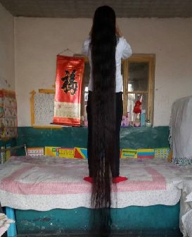 内蒙古长发女张小霞发长2.7米照片及视频