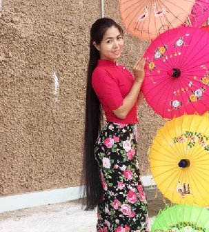 缅甸长发女歌手Pan Ei Phyu及腿长发图片62张