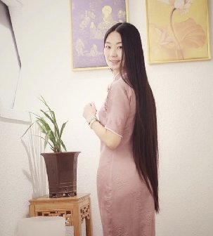 抓拍三门峡茶艺小妹莫寒长发照25张