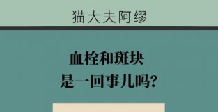 血栓和斑块是一回事儿吗？为什么阿司匹林治血栓不治斑块？