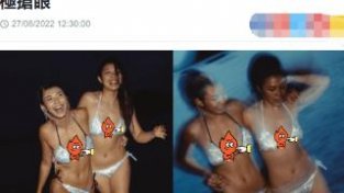 57岁港星王敏德女儿海边戏水！穿比基尼炫事业线，腰细胯宽太惹眼