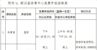 新兴县体育中心免费开放！附详细时间安排……